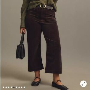 Meave Anthropology Colette Corduroy Crop Wide Leg Pants